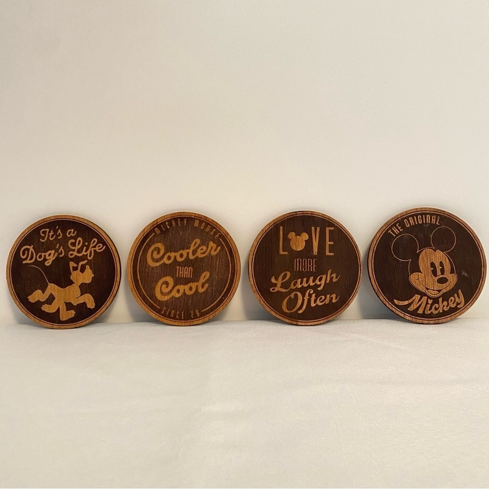 Disney Mickey Mouse Wood Coaster Set Of 4